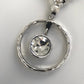 Circle Crystal Pendant Leather Necklace