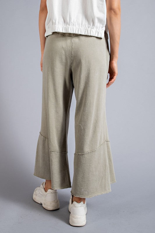 Feeling good, Washed Terry Knit Wide Leg Pants