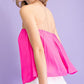 Strapless floty top.