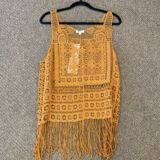 Crochet fringe vest