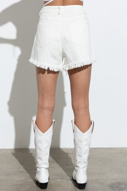 Frayed Rhinestone Shorts