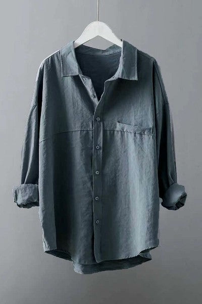 Long sleeve button up shirt.