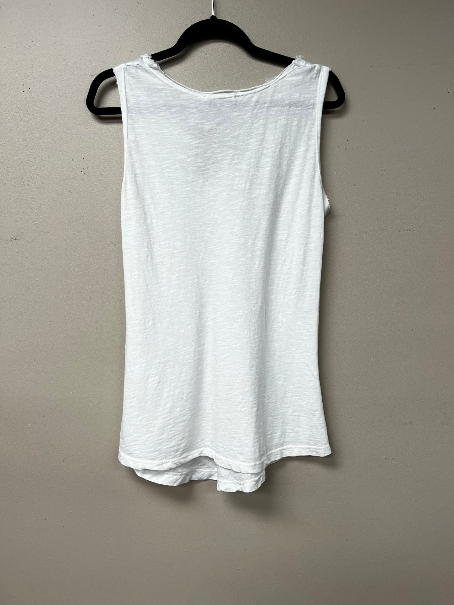 Italian linen distressed edges tank top.