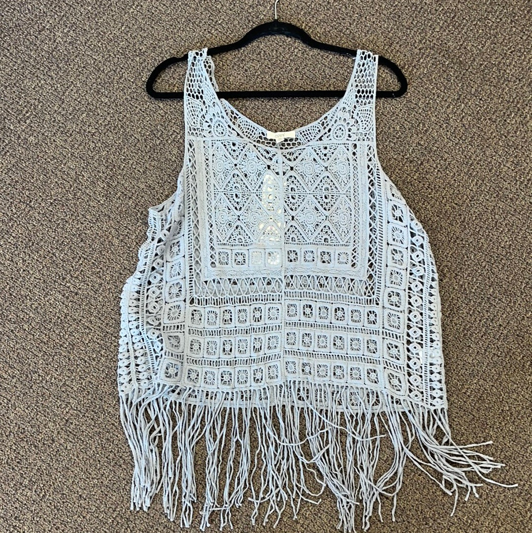 Crochet fringe vest