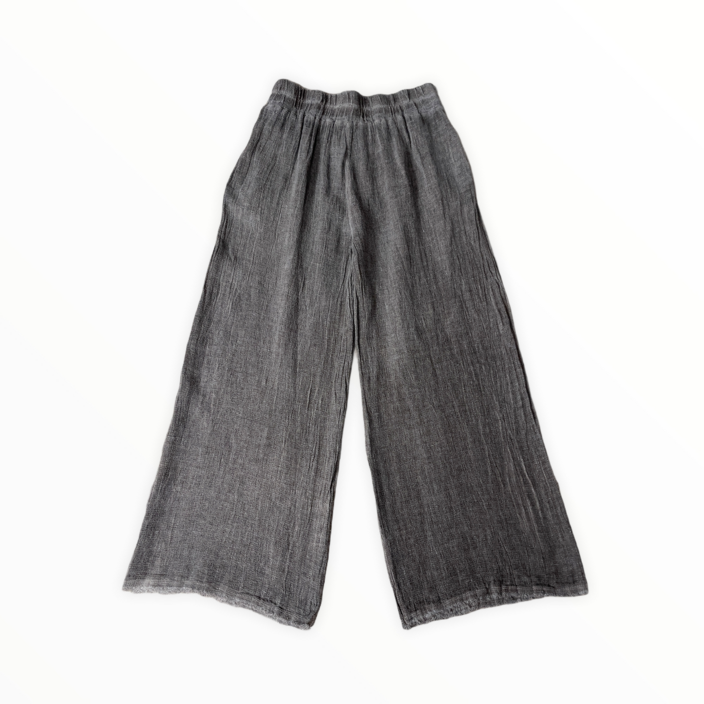 Linen weaved Italian wide leg pants.