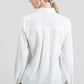 Ivory Hidden Button Dress Shirt.