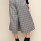 High Waist Grid pants with Skirt Overlay