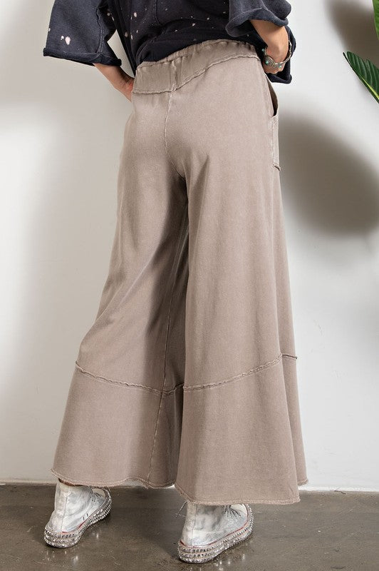 Feeling good, Washed Terry Knit Wide Leg Pants