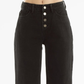 Kancan Button Ankle Straight Black Jeans