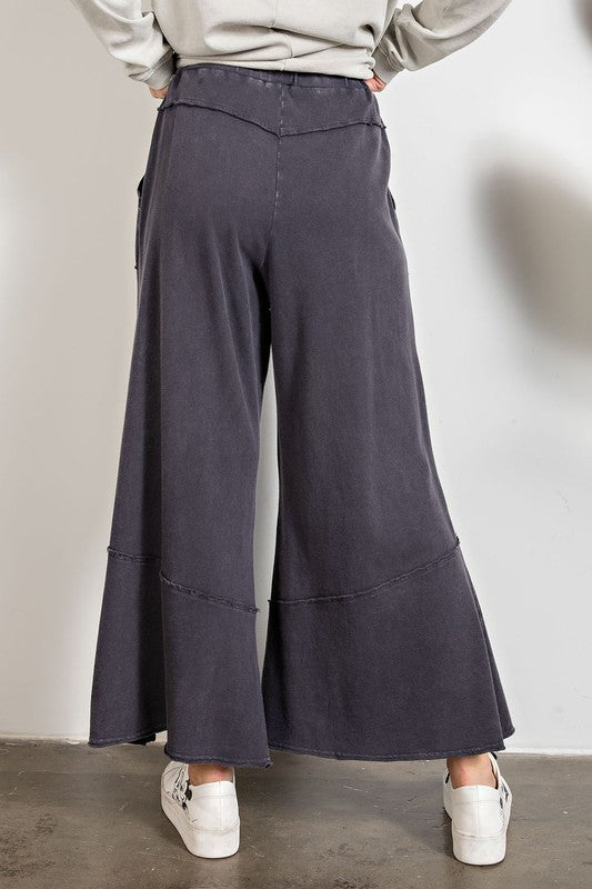 Feeling good, Washed Terry Knit Wide Leg Pants