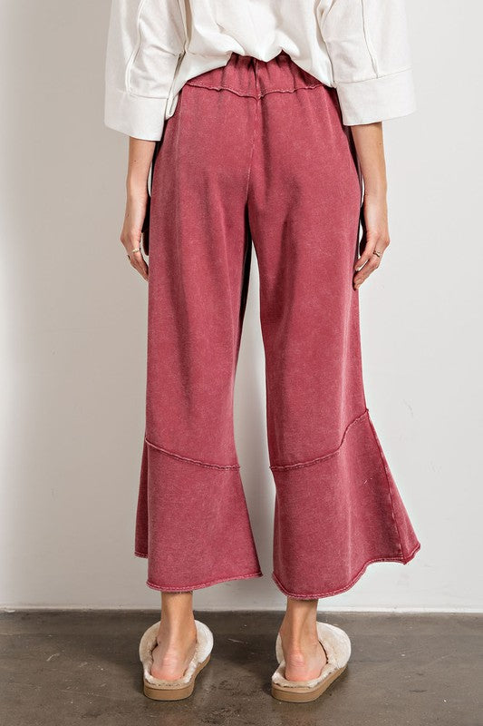 Feeling good, Washed Terry Knit Wide Leg Pants