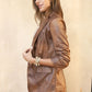Italian, Stonewash Print Faux suede blazer.