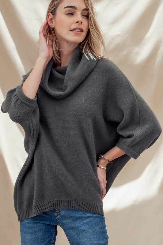 Oversized cowl neck verst tunic