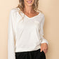 Pocket V Neck, long sleeve top