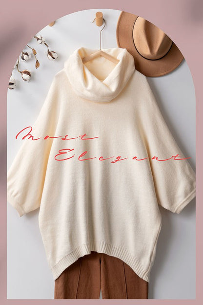 Oversized cowl neck verst tunic