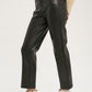 Faux leather straight pants