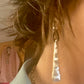 Silver and leather long drop earrings