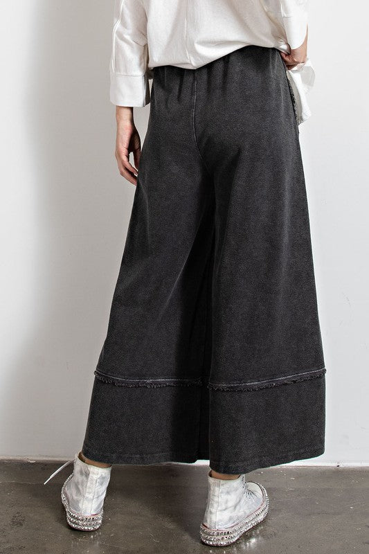 Feeling good, Washed Terry Knit Wide Leg Pants