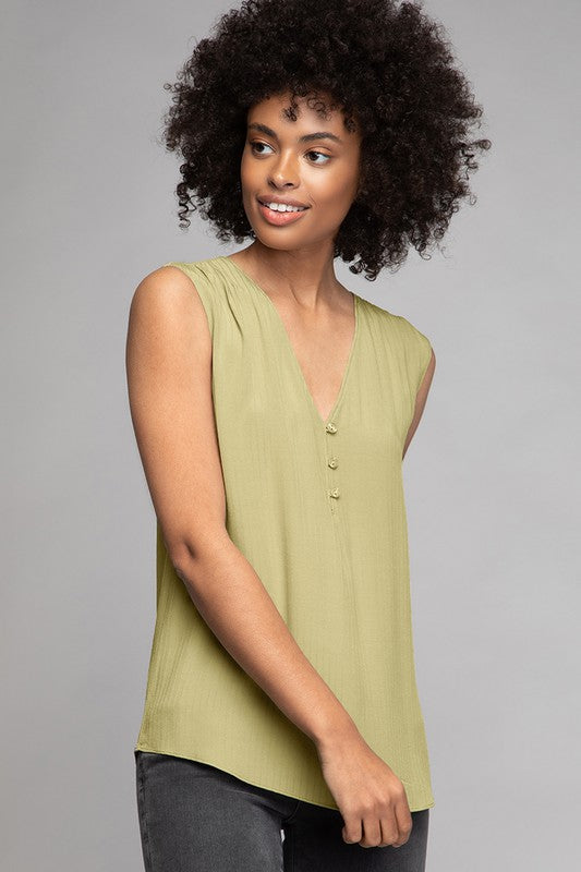 Drop Shoulder Regular V Neck Top