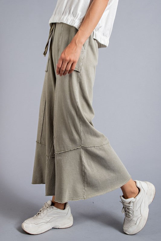 Feeling good, Washed Terry Knit Wide Leg Pants